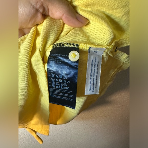Pastel yellow Tommy hilfigher men polo shirt size medium - Picture 8 of 13